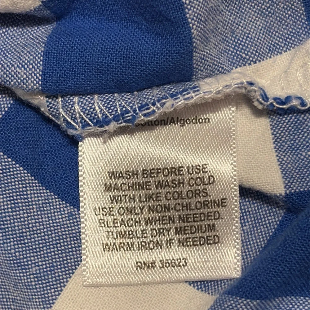 3/$10 Carter's Blue and White Plaid Button-Down Shirt